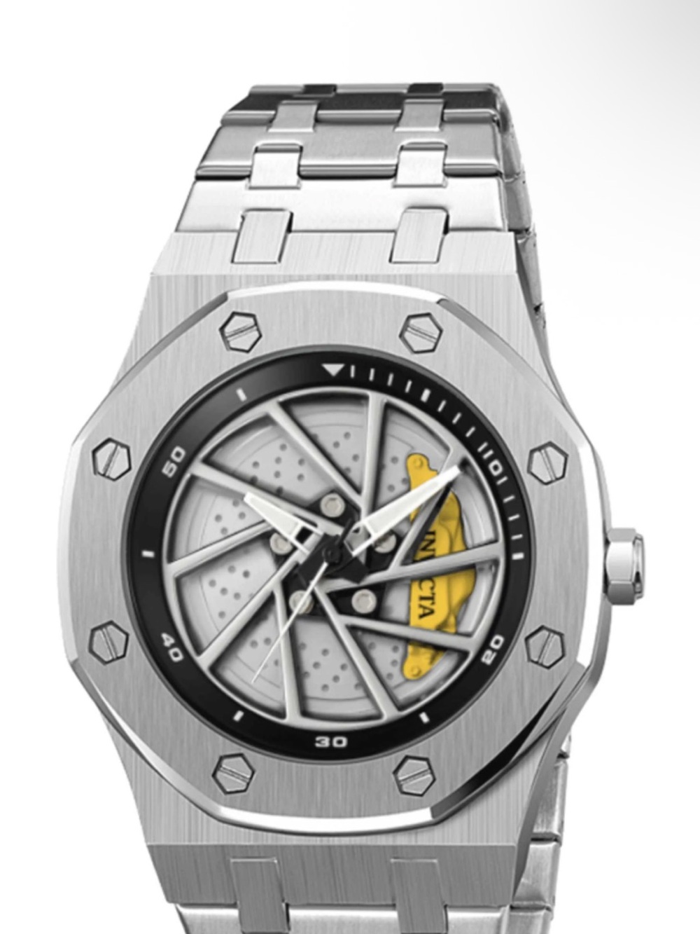 Invicta Speedway Rim 42mm Mechanical Skeleton Watch Stainless Steel NWT 69487